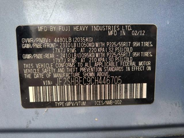 Photo 9 VIN: JF2SHBEC9CH446705 - SUBARU FORESTER 