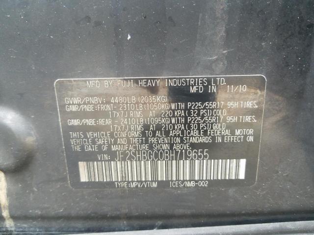 Photo 9 VIN: JF2SHBGC0BH719655 - SUBARU FORESTER T 