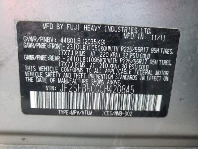 Photo 9 VIN: JF2SHBHC0CH420845 - SUBARU FORESTER T 