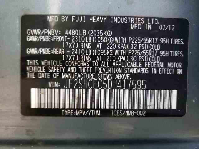 Photo 9 VIN: JF2SHCEC5DH417595 - SUBARU FORESTER L 