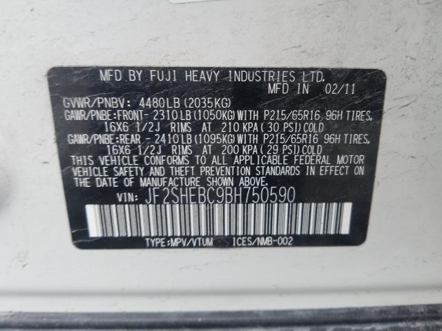 Photo 9 VIN: JF2SHEBC9BH750590 - SUBARU FORESTER 2 