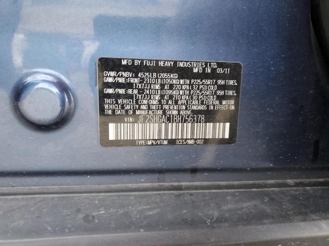 Photo 11 VIN: JF2SHGAC1BH756378 - SUBARU FORESTER 