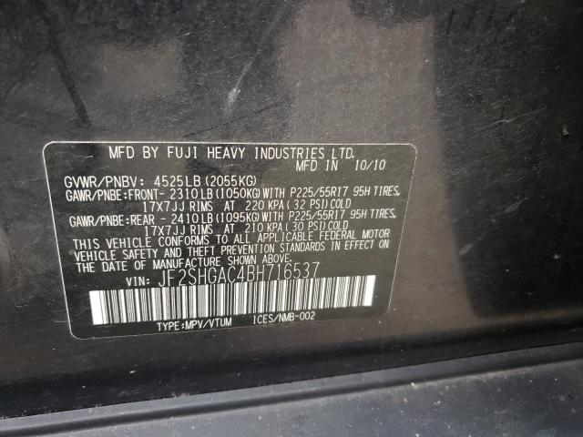 Photo 9 VIN: JF2SHGAC4BH716537 - SUBARU FORESTER 2 