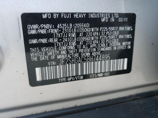 Photo 9 VIN: JF2SHGAC5BH744895 - SUBARU FORESTER 2 