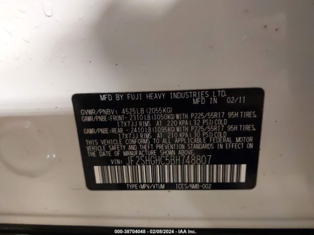 Photo 8 VIN: JF2SHGHC5BH748807 - SUBARU FORESTER 