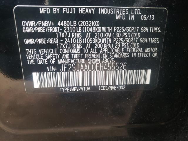 Photo 9 VIN: JF2SJAAC0EH455526 - SUBARU FORESTER 