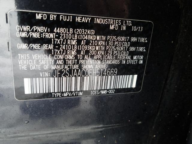 Photo 9 VIN: JF2SJAAC0EH514669 - SUBARU FORESTER 2 