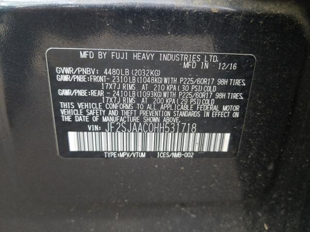 Photo 9 VIN: JF2SJAAC0HH531718 - SUBARU FORESTER 2 