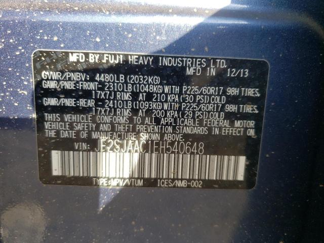 Photo 9 VIN: JF2SJAAC1EH540648 - SUBARU FORESTER 2 