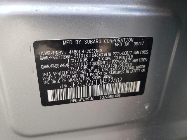 Photo 9 VIN: JF2SJAAC1JH422402 - SUBARU FORESTER 2 