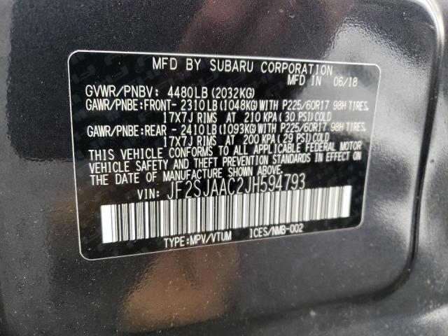 Photo 9 VIN: JF2SJAAC2JH594793 - SUBARU FORESTER 2 