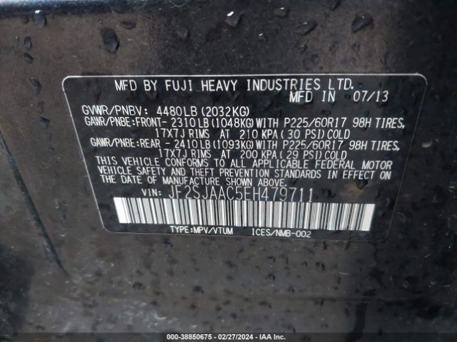 Photo 8 VIN: JF2SJAAC5EH479711 - SUBARU FORESTER 