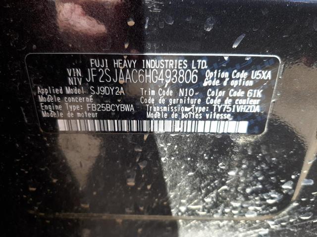 Photo 12 VIN: JF2SJAAC6HG493806 - SUBARU FORESTER 2 