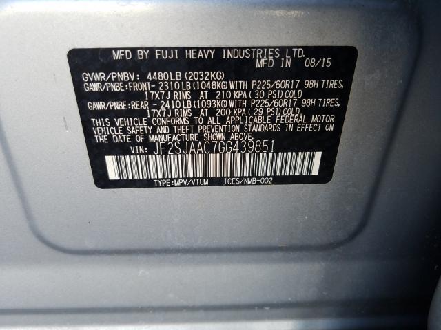 Photo 9 VIN: JF2SJAAC7GG439851 - SUBARU FORESTER 2 