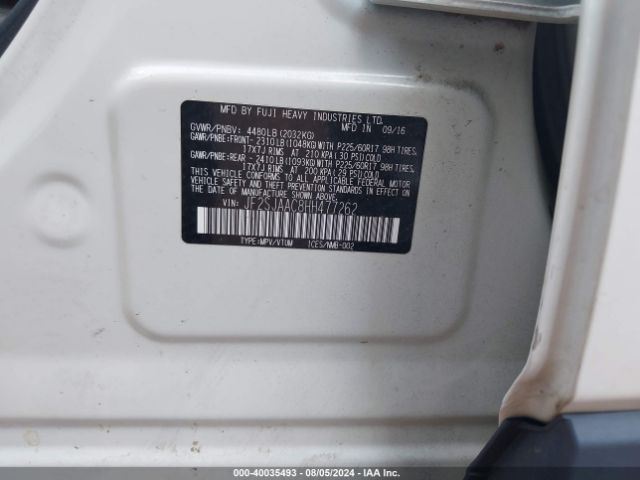 Photo 8 VIN: JF2SJAAC8HH477262 - SUBARU FORESTER 