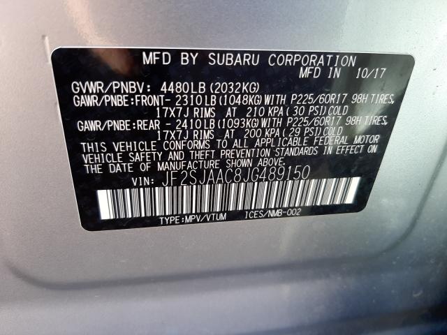 Photo 9 VIN: JF2SJAAC8JG489150 - SUBARU FORESTER 2 