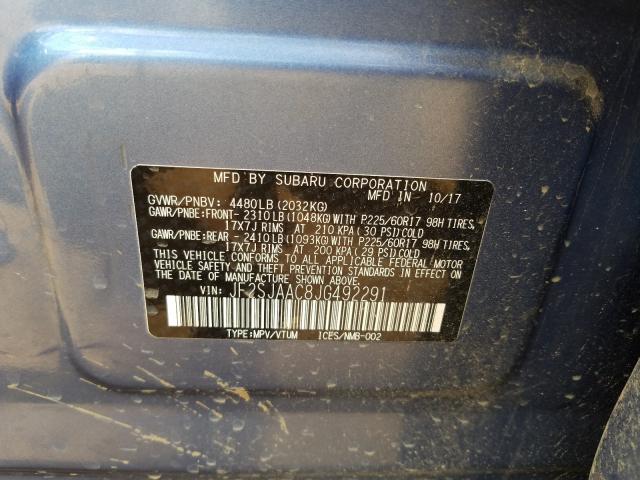 Photo 9 VIN: JF2SJAAC8JG492291 - SUBARU FORESTER 2 