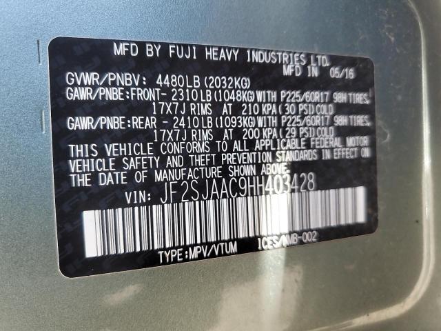 Photo 11 VIN: JF2SJAAC9HH403428 - SUBARU FORESTER 