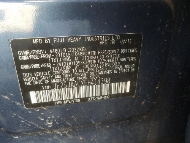 Photo 9 VIN: JF2SJAACXEH414398 - SUBARU FORESTER 2 