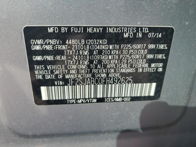 Photo 12 VIN: JF2SJABC0FH492625 - SUBARU FORESTER 