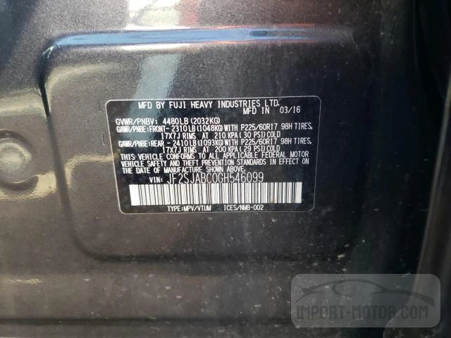 Photo 12 VIN: JF2SJABC0GH546099 - SUBARU FORESTER 