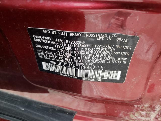 Photo 9 VIN: JF2SJABC1GH462308 - SUBARU FORESTER 2 