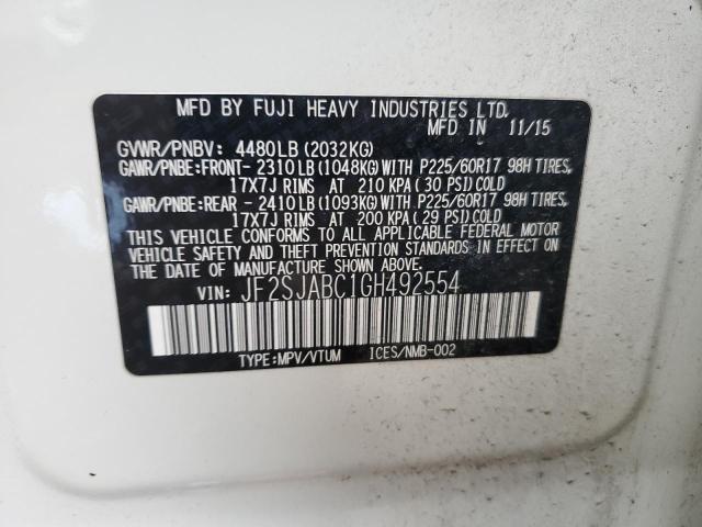 Photo 12 VIN: JF2SJABC1GH492554 - SUBARU FORESTER 2 