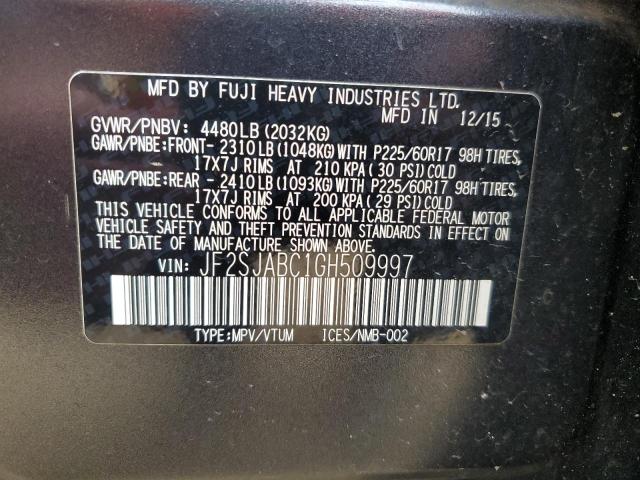 Photo 12 VIN: JF2SJABC1GH509997 - SUBARU FORESTER 2 