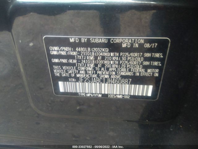 Photo 8 VIN: JF2SJABC1JH460887 - SUBARU FORESTER 