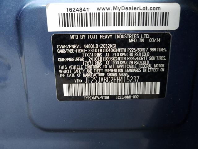 Photo 9 VIN: JF2SJABC2FH415237 - SUBARU FORESTER 2 