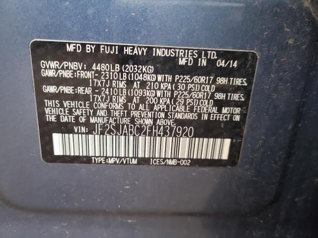 Photo 12 VIN: JF2SJABC2FH437920 - SUBARU FORESTER 2 