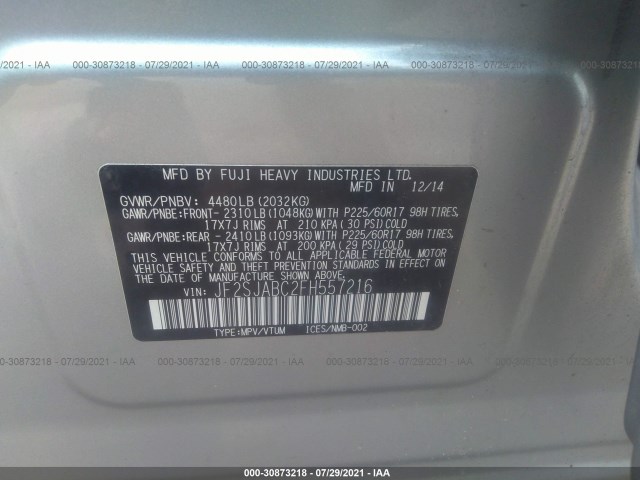 Photo 8 VIN: JF2SJABC2FH557216 - SUBARU FORESTER 