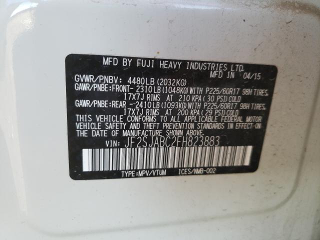 Photo 9 VIN: JF2SJABC2FH823883 - SUBARU FORESTER 2 