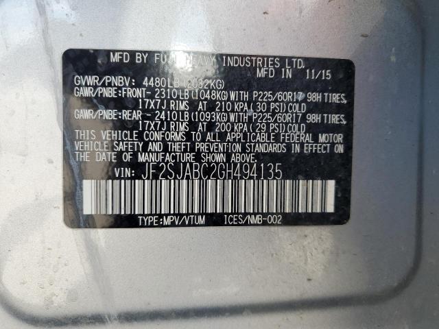 Photo 12 VIN: JF2SJABC2GH494135 - SUBARU FORESTER 2 