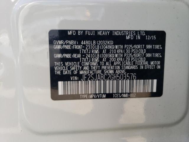 Photo 12 VIN: JF2SJABC2GH503576 - SUBARU FORESTER 2 