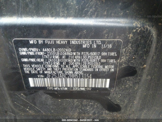 Photo 8 VIN: JF2SJABC2HH513154 - SUBARU FORESTER 