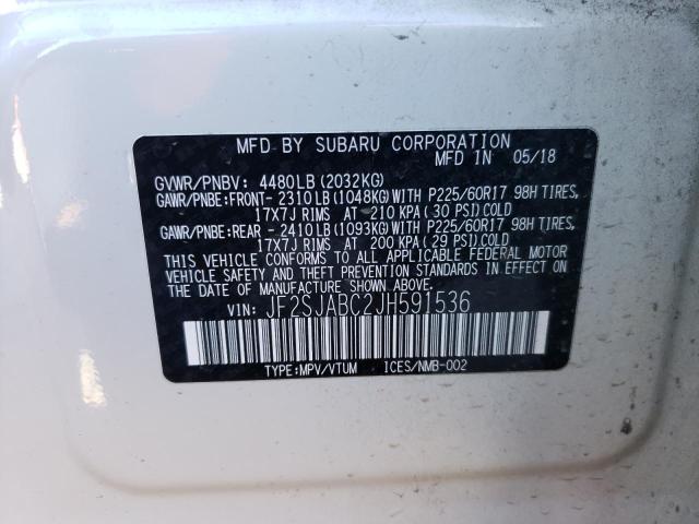 Photo 11 VIN: JF2SJABC2JH591536 - SUBARU FORESTER 2 