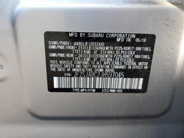 Photo 11 VIN: JF2SJABC2JH597045 - SUBARU FORESTER 2 