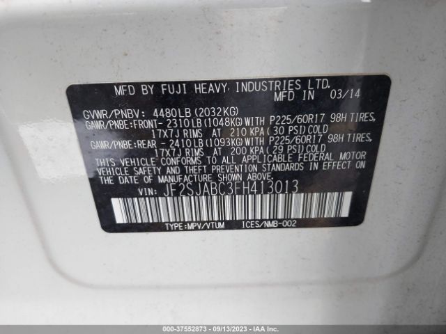 Photo 8 VIN: JF2SJABC3FH413013 - SUBARU FORESTER 