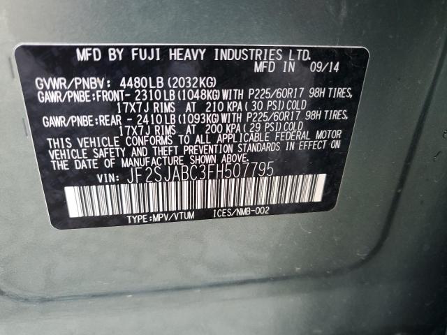 Photo 12 VIN: JF2SJABC3FH507795 - SUBARU FORESTER 2 