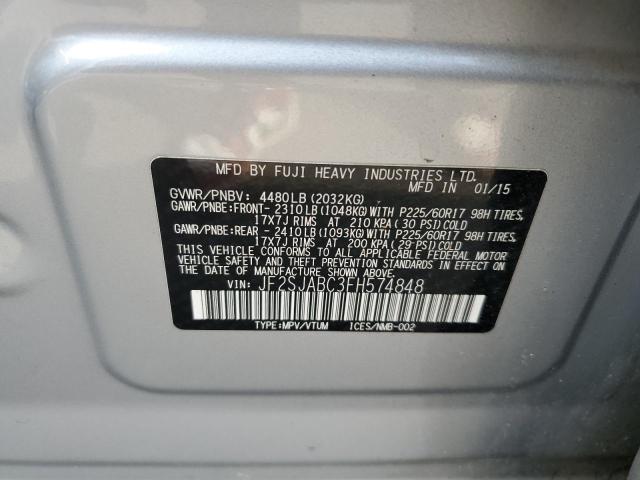 Photo 12 VIN: JF2SJABC3FH574848 - SUBARU FORESTER 2 