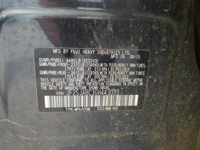 Photo 9 VIN: JF2SJABC3GH443033 - SUBARU FORESTER 2 