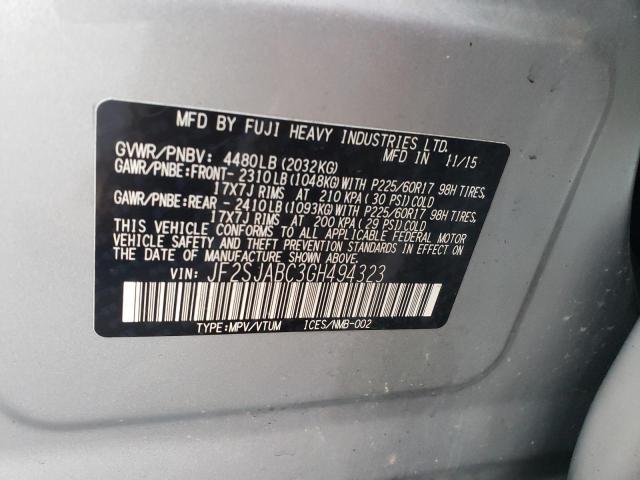 Photo 12 VIN: JF2SJABC3GH494323 - SUBARU FORESTER 2 