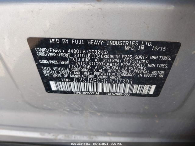 Photo 8 VIN: JF2SJABC3GH507393 - SUBARU FORESTER 