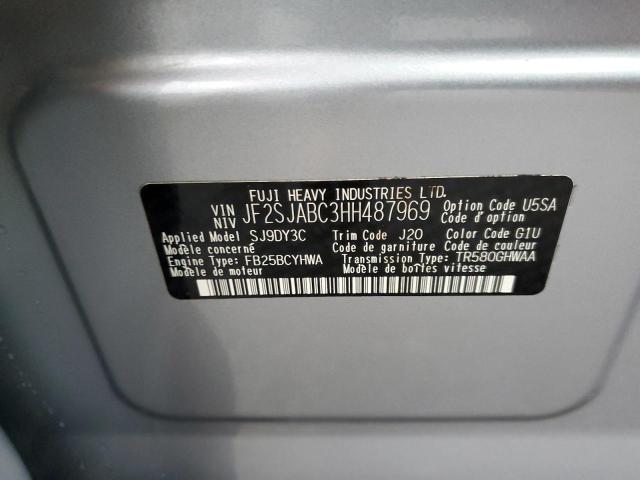 Photo 9 VIN: JF2SJABC3HH487969 - SUBARU FORESTER 2 