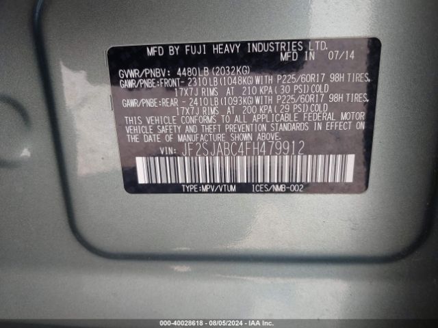 Photo 8 VIN: JF2SJABC4FH479912 - SUBARU FORESTER 