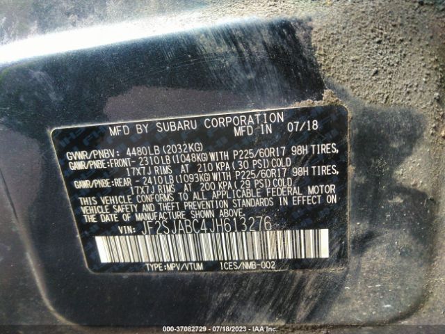 Photo 8 VIN: JF2SJABC4JH613276 - SUBARU FORESTER 