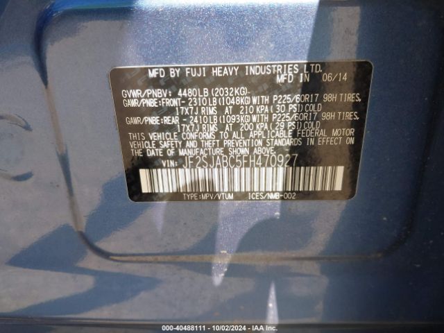 Photo 8 VIN: JF2SJABC5FH470927 - SUBARU FORESTER 