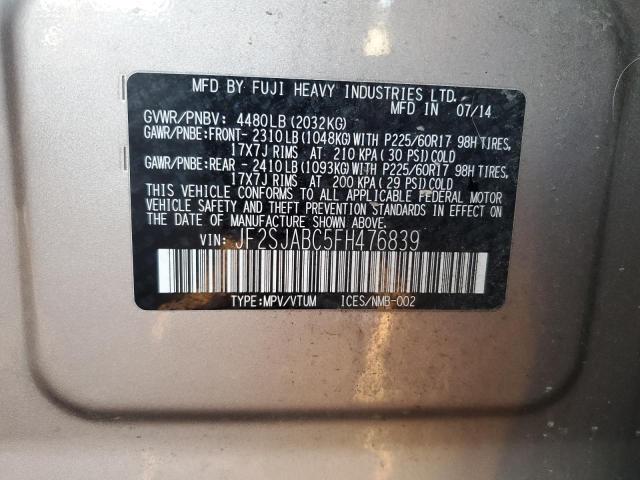 Photo 11 VIN: JF2SJABC5FH476839 - SUBARU FORESTER 2 