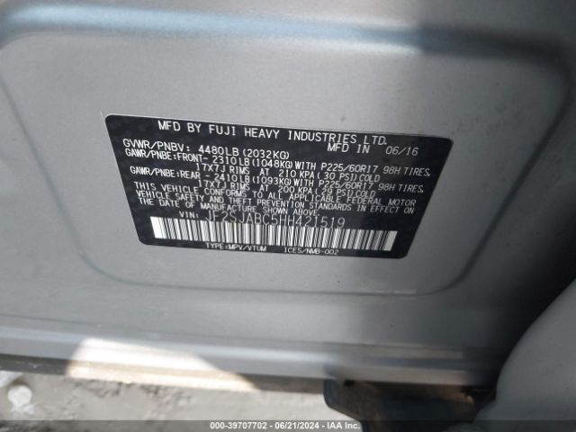 Photo 8 VIN: JF2SJABC5HH421519 - SUBARU FORESTER 